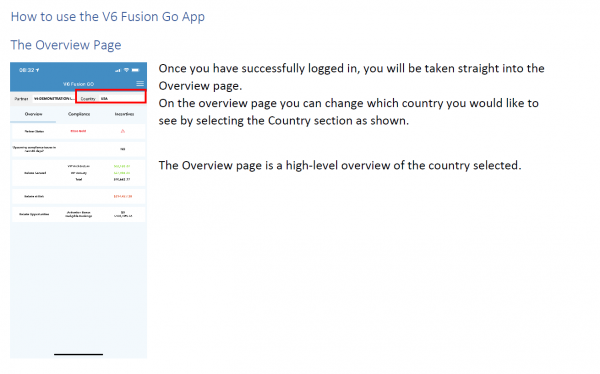 Overview Page Screenshot on V6 Fusion Go